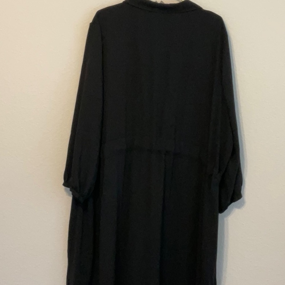 ASOS Button Down Long Sleeve Dress Black Size 24 - Picture 5 of 11